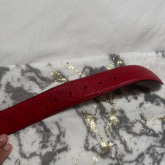 Gucci Red Gold Buckle Belt main image 4